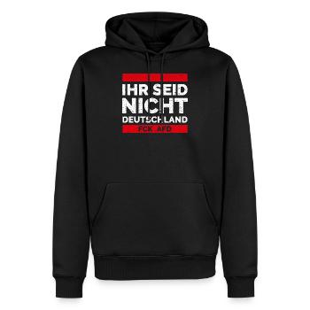 Geschenk gegen Rechts Rassismus AFD Bunt Links - Männer Premium Bio Hoodie - Schwarz - Vorne - Nico (187cm)