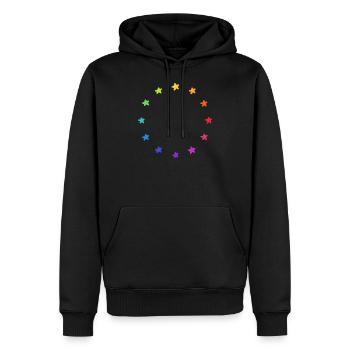 Europa EU Flagge Fahne Regenbogen Pride - Männer Premium Bio Hoodie - Schwarz - Vorne - Nico (187cm)