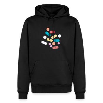 Farbige Pillen - Männer Premium Bio Hoodie - Schwarz - Vorne - Nico (187cm)
