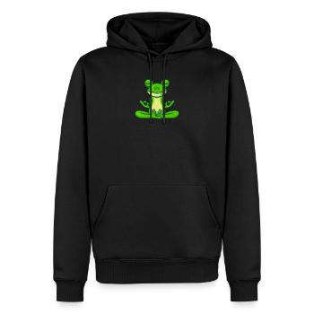 Yoga Frosch Namaste - Männer Premium Bio Hoodie - Schwarz - Vorne - Nico (187cm)
