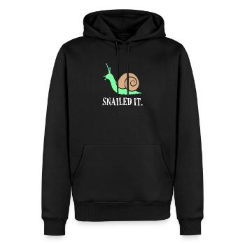 Schnecke - Männer Premium Bio Hoodie - Schwarz - Vorne - Nico (187cm)