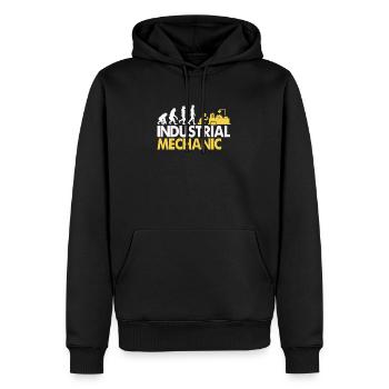 Mécanicien industriel Evolution Shirt & Cadeau - Sweat à capuche Premium bio Homme - noir - Devant - Nico (187cm)