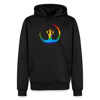 Lgbt Yoga - Men’s Premium Organic Hoodie - black - Front - Nico (187cm)