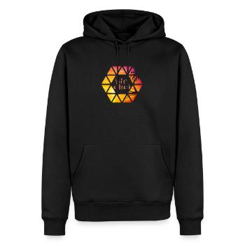 Strand - Männer Premium Bio Hoodie - Schwarz - Vorne - Nico (187cm)