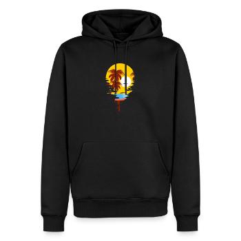 Coucher de soleil - Sweat à capuche Premium bio Homme - noir - Devant - Nico (187cm)