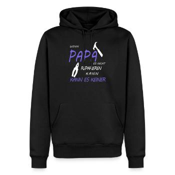 Papa - Männer Premium Bio Hoodie - Schwarz - Vorne - Nico (187cm)
