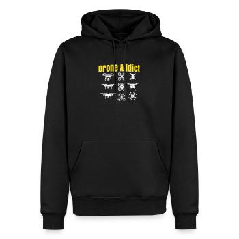 Drone - Sweat à capuche Premium bio Homme - noir - Devant - Nico (187cm)