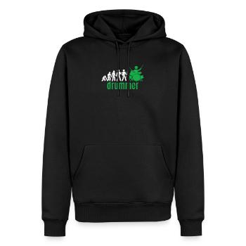 Drummer - Männer Premium Bio Hoodie - Schwarz - Vorne - Nico (187cm)