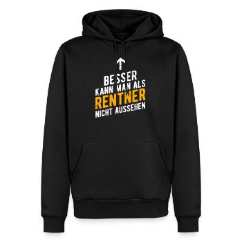 Ruhestand - Männer Premium Bio Hoodie - Schwarz - Vorne - Nico (187cm)