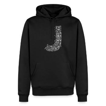 Buchstabe J - Männer Premium Bio Hoodie - Schwarz - Vorne - Nico (187cm)