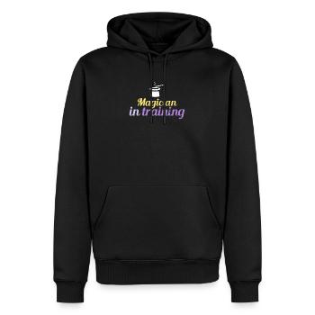 Magicien Dans l’entraînement t-shirt - Sweat à capuche Premium bio Homme - noir - Devant - Nico (187cm)
