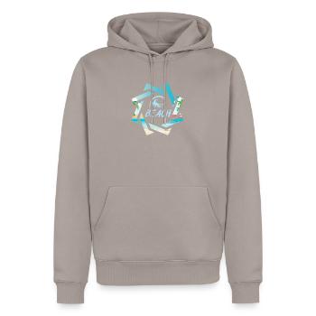 Strand - Männer Premium Bio Hoodie - Taupe - Vorne - Nico (187cm)