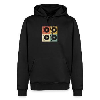 Tourne-disque vinyle vinyle - Sweat à capuche Premium bio Homme - noir - Devant - Nico (187cm)