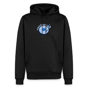 Record Player Shirt & Gift Idea - Men’s Premium Organic Hoodie - black - Front - Nico (187cm)