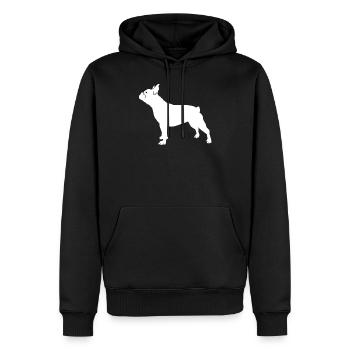 Bulldog français - Sweat à capuche Premium bio Homme - noir - Devant - Nico (187cm)