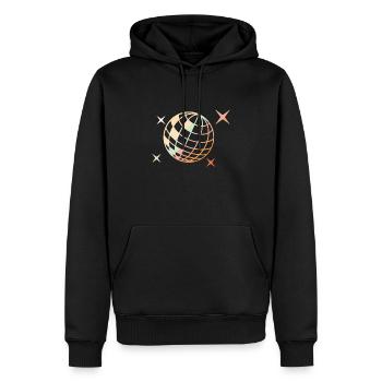 Silhouette de boule disco - Sweat à capuche Premium bio Homme - noir - Devant - Nico (187cm)