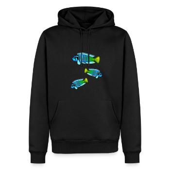 Fisch Barsch Bunt Barsche Afrikanische Malawi - Männer Premium Bio Hoodie - Schwarz - Vorne - Nico (187cm)
