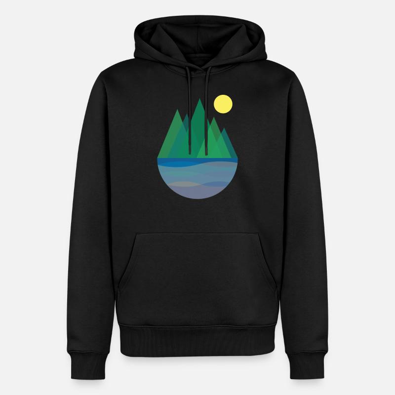 Die Seen - Männer Premium Bio Hoodie - Schwarz
