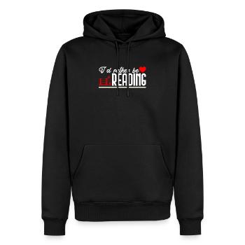 J’aime lire des livres - Sweat à capuche Premium bio Homme - noir - Devant - Nico (187cm)