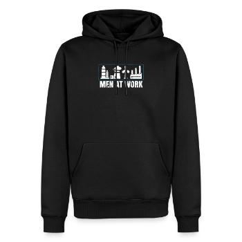 Power plant employee - Men’s Premium Organic Hoodie - black - Front - Nico (187cm)