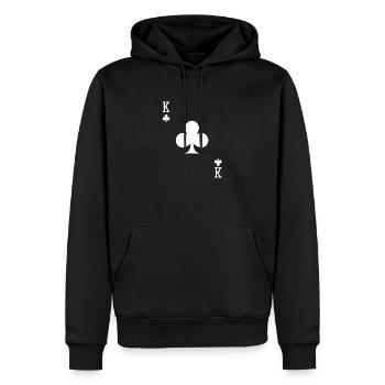 Roi croisé - Sweat à capuche Premium bio Homme - noir - Devant - Nico (187cm)