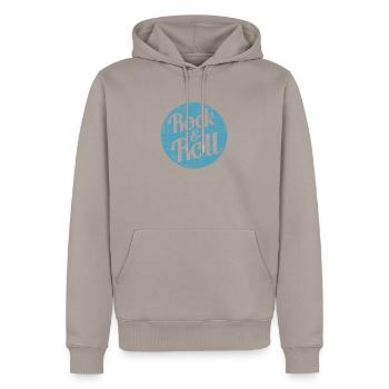Rock and Roll - Männer Premium Bio Hoodie - Taupe - Vorne - Nico (187cm)