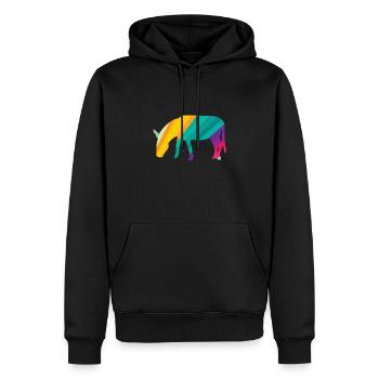 baudet - Sweat à capuche Premium bio Homme - noir - Devant - Nico (187cm)