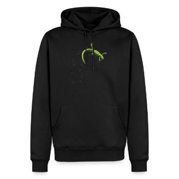 Traces de lézard - Sweat à capuche Premium bio Homme - noir - Devant - Nico (187cm)