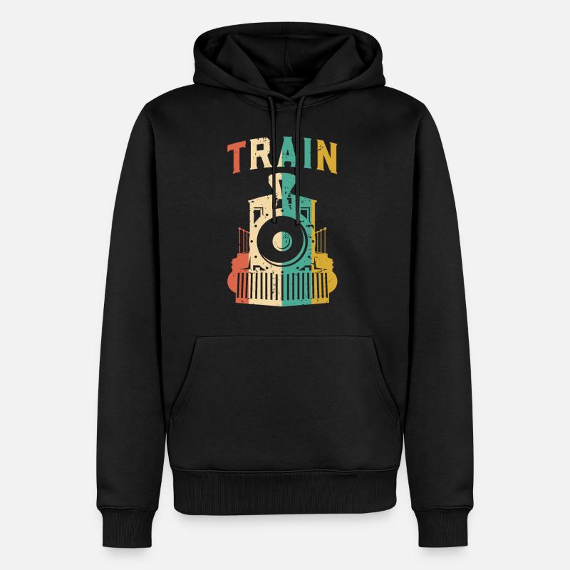 Train - Männer Premium Bio Hoodie - Schwarz
