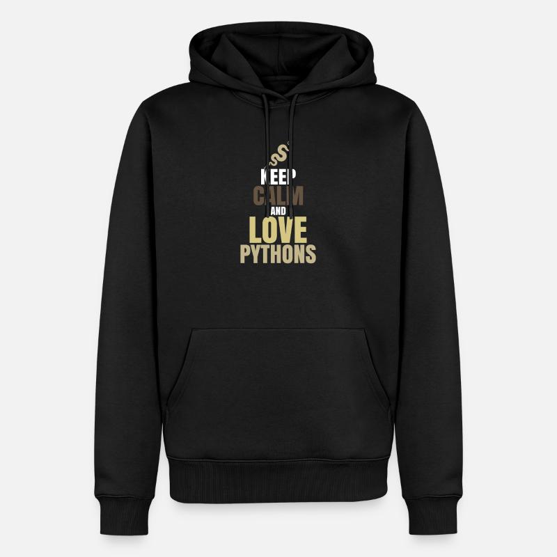 Python - Männer Premium Bio Hoodie - Schwarz