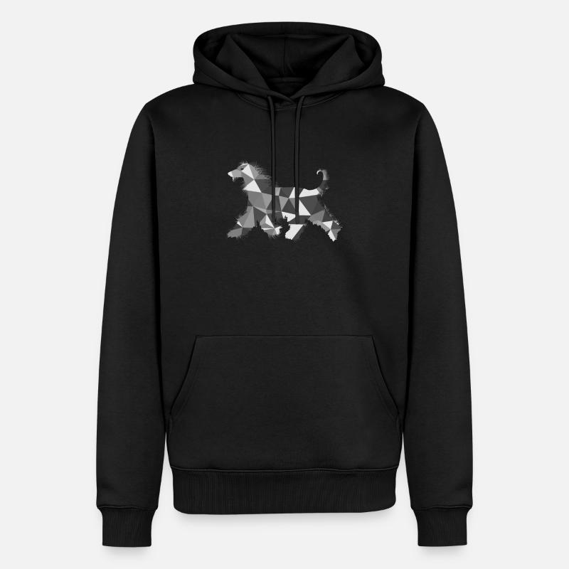 Polygon Afghanischer Windhund - Männer Premium Bio Hoodie - Schwarz
