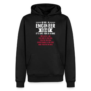 Being An Engineer Is Easy... - Sweat à capuche Premium bio Homme - noir - Devant - Nico (187cm)