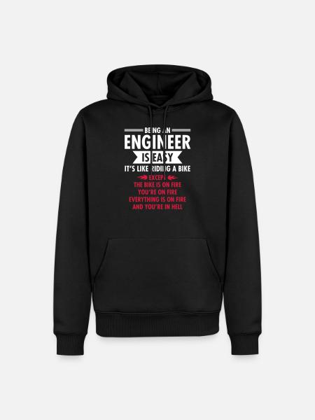 Being An Engineer Is Easy... - Männer Premium Bio Hoodie - Schwarz