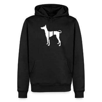 Podenco Ibicenco - Sweat à capuche Premium bio Homme - noir - Devant - Nico (187cm)