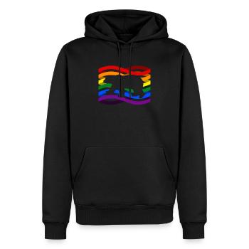 Arc-en-ciel ours polaire - Sweat à capuche Premium bio Homme - noir - Devant - Nico (187cm)