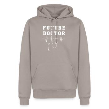 Medizin Examen - Männer Premium Bio Hoodie - Taupe - Vorne - Nico (187cm)