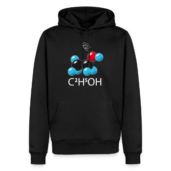 c2 h5 oh (sur Tshirts foncés) - Sweat à capuche Premium bio Homme - noir - Devant - Nico (187cm)