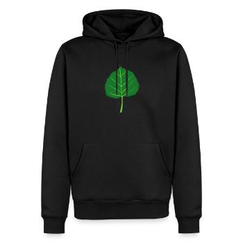 Linde - Baum - Blatt - Männer Premium Bio Hoodie - Schwarz - Vorne - Nico (187cm)