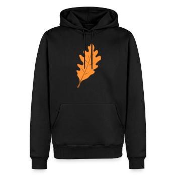 Chêne - feuille - automne - Sweat à capuche Premium bio Homme - noir - Devant - Nico (187cm)