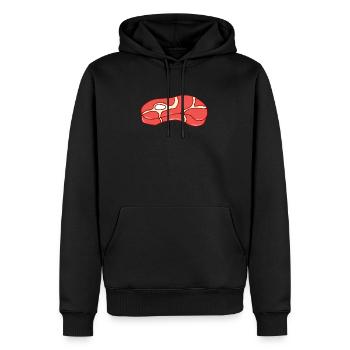 viande - Sweat à capuche Premium bio Homme - noir - Devant - Nico (187cm)