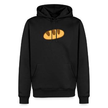 Brot - Männer Premium Bio Hoodie - Schwarz - Vorne - Nico (187cm)