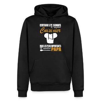 Küchenhemd • Papa • Kochgeschenk - Männer Premium Bio Hoodie - Schwarz - Vorne - Nico (187cm)