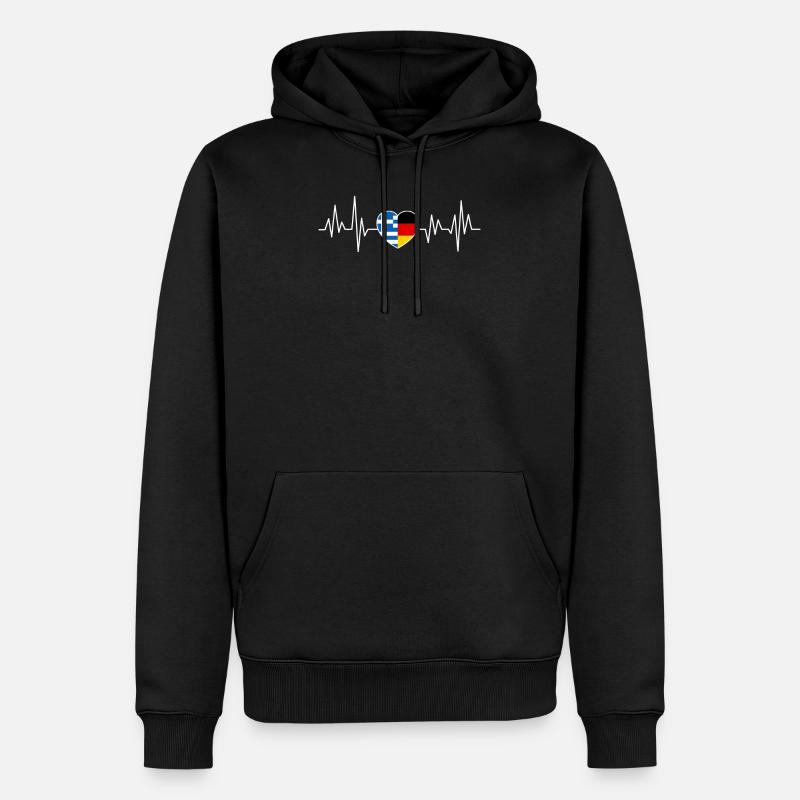 Grèce Allemagne flag Deux pays - Sweat à capuche Premium bio Homme - noir