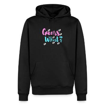 Cadeau surprise de grossesse - Sweat à capuche Premium bio Homme - noir - Devant - Nico (187cm)