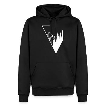 weisses Panorama Wald und Berge - Männer Premium Bio Hoodie - Schwarz - Vorne - Nico (187cm)