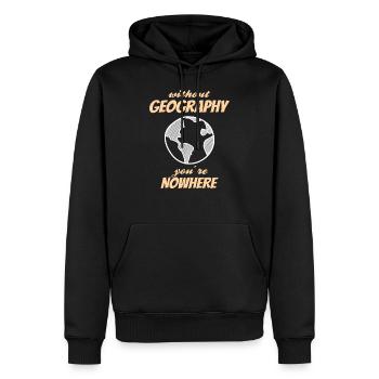 GEOGRAPHY: You're Nowhere - Männer Premium Bio Hoodie - Schwarz - Vorne - Nico (187cm)