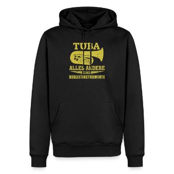 Tuba das einzig wichtige Instrument - Männer Premium Bio Hoodie - Schwarz - Vorne - Nico (187cm)