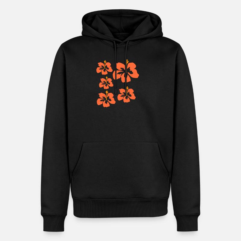 Hawaï fleur plage plage cadeau - Sweat à capuche Premium bio Homme - noir