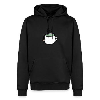 Tee - Männer Premium Bio Hoodie - Schwarz - Vorne - Nico (187cm)