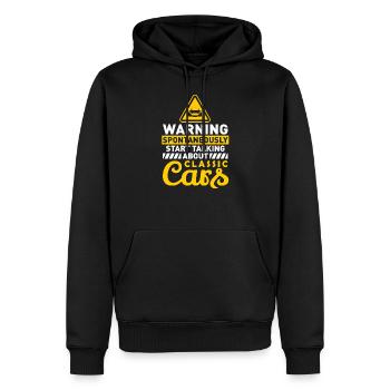 Voitures classiques Drôle disant Voitures classiques - Sweat à capuche Premium bio Homme - noir - Devant - Nico (187cm)